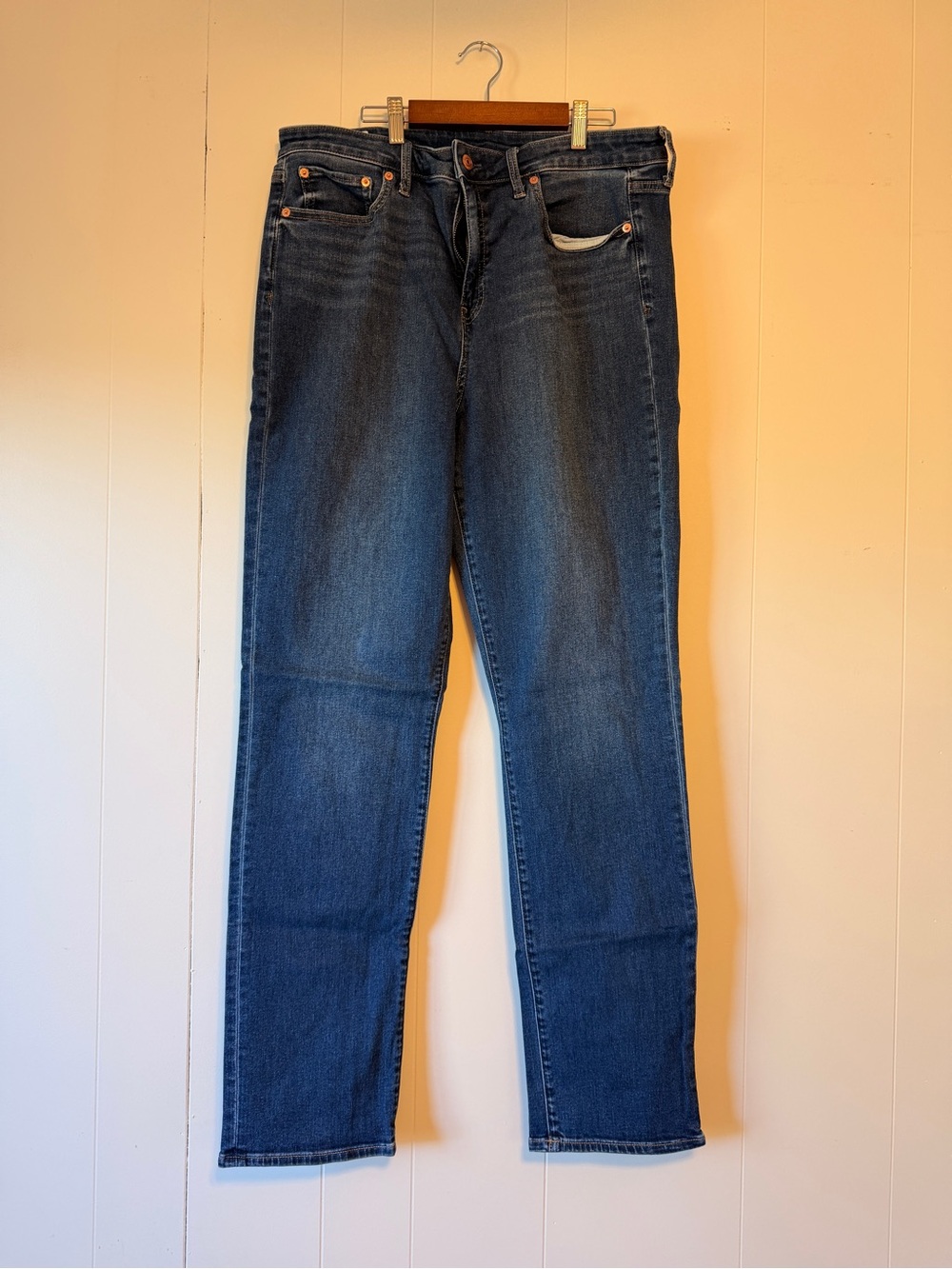 Gap Classic Straight High Rise Jeans 33 16 Tall Dark Wash